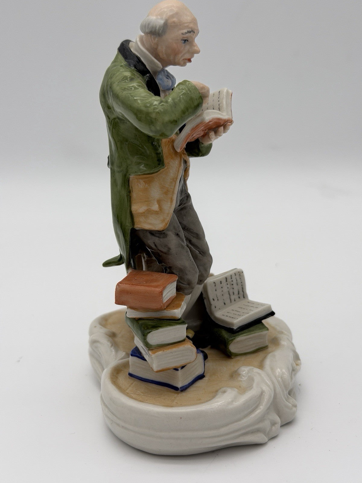 MV Mueller & Co Volkstedt 1907 Porcelain Germany Victorian Librarian Figurine