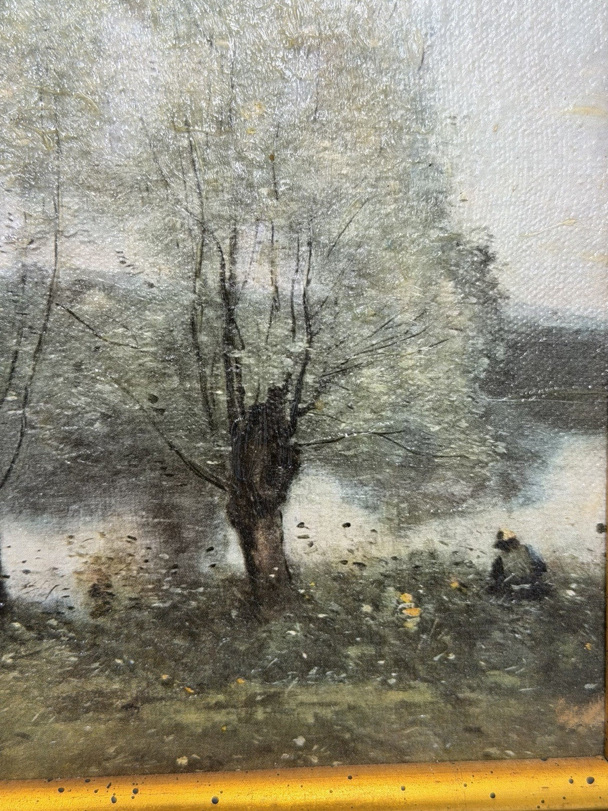 Antique Corot Signed French Oil Painting Jean-Baptiste-Camille 16”x14”