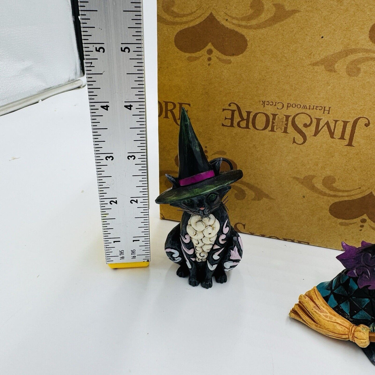 Jim Shore Halloween Wicked Salem Witch Black Cat Ghost Lot 4” Figurines