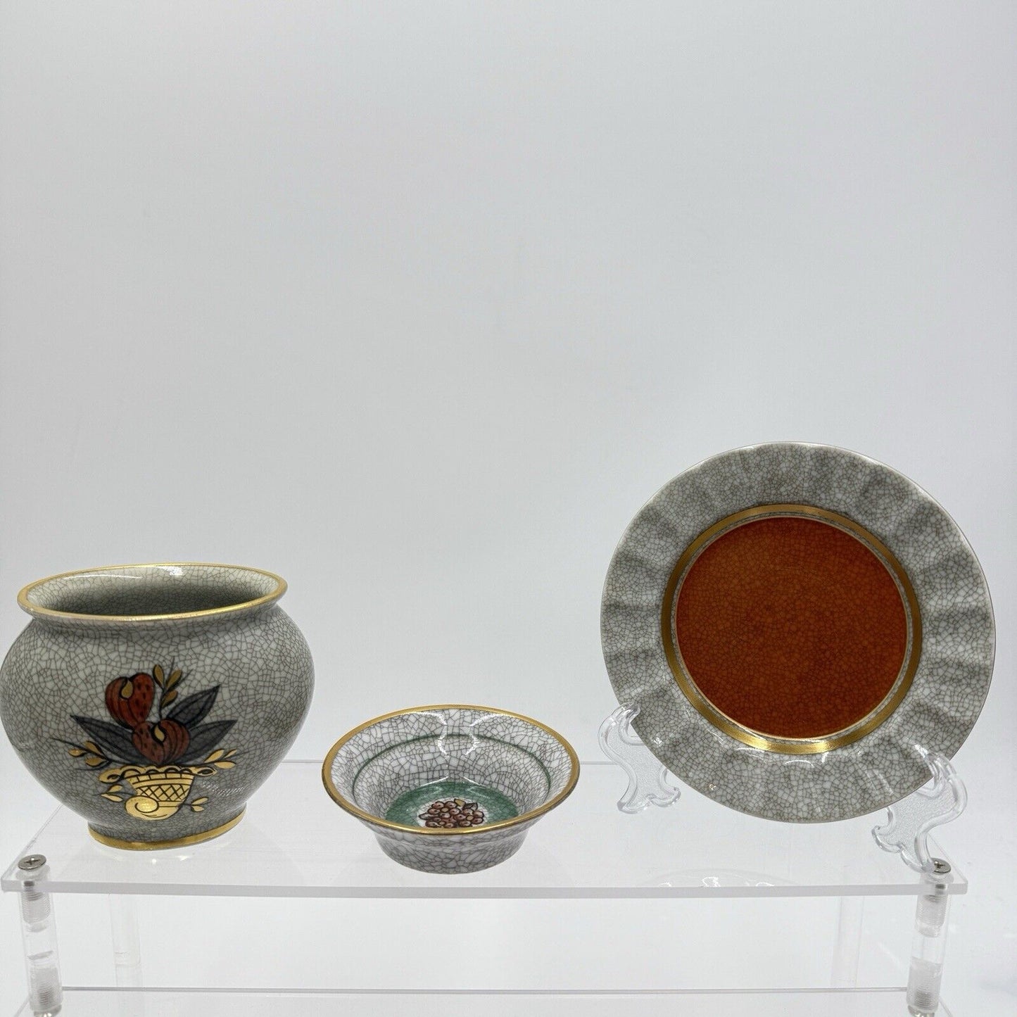 Vintage Royal Copenhagen Dahl Jensen Kjøbenhavns Crackle Porcelain Denmark Set