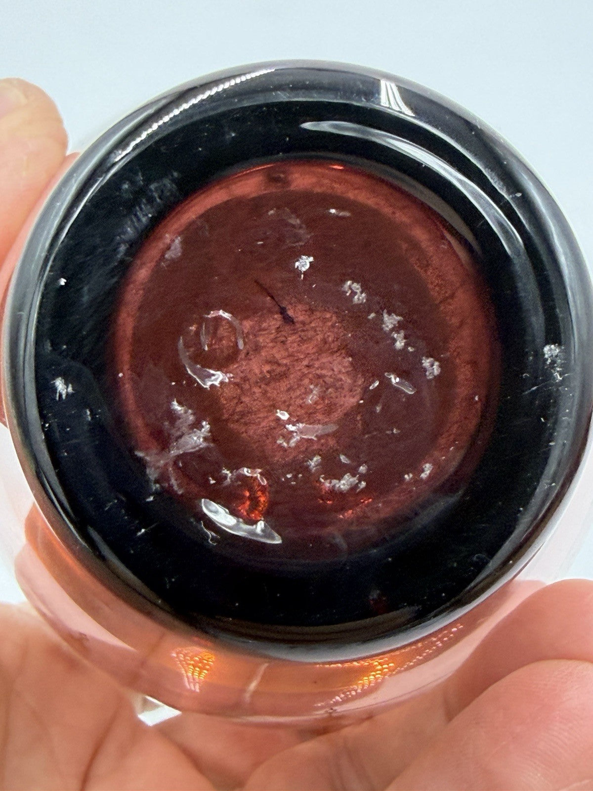 Ferro & Lazzarini Murano Italy Art Glass  Purple Amethyst 22K Gold Inlay 5”H