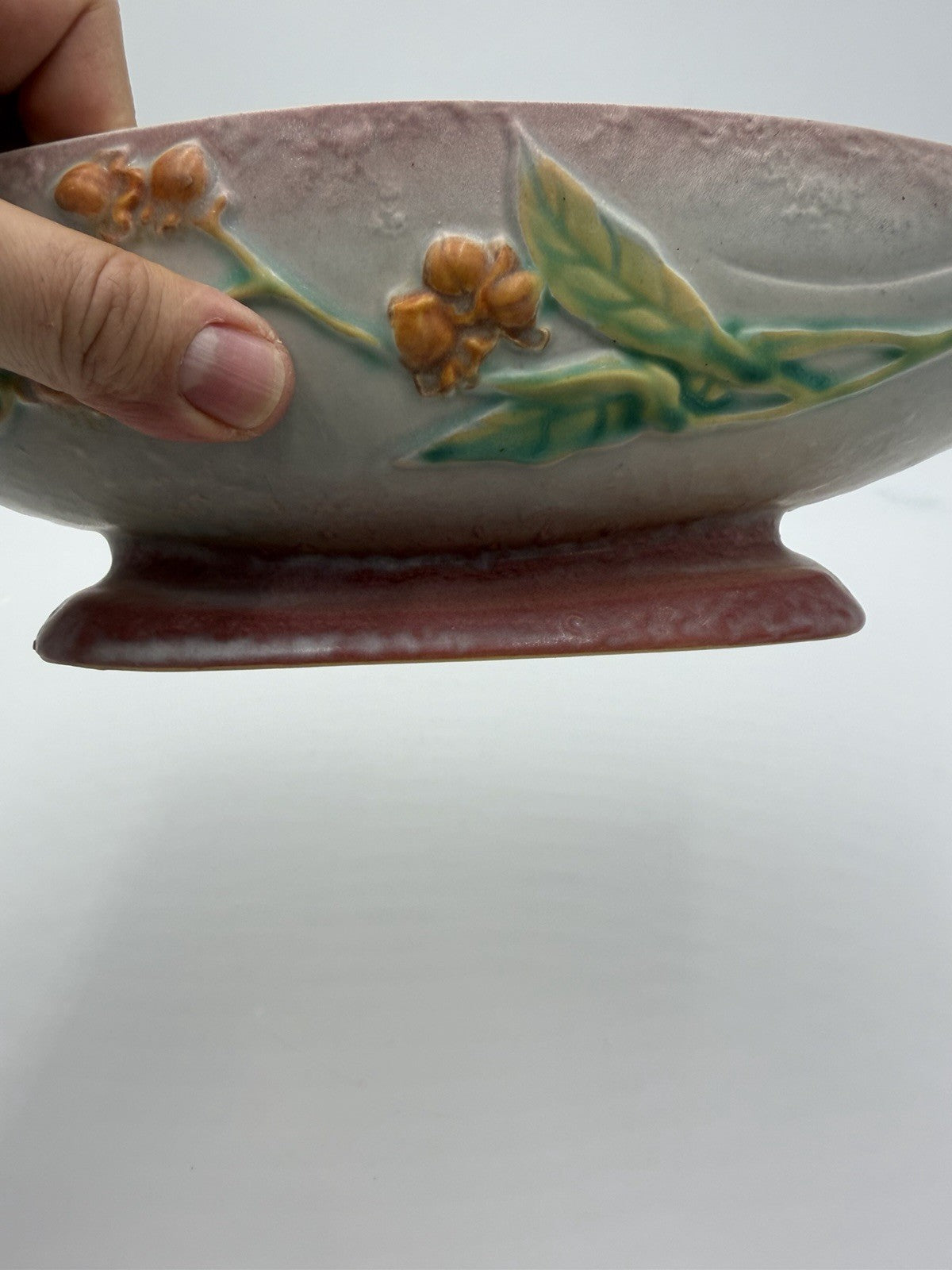 Roseville Art Pottery Gray Bittersweet Console Bowl Dish 830-14 Planter Large