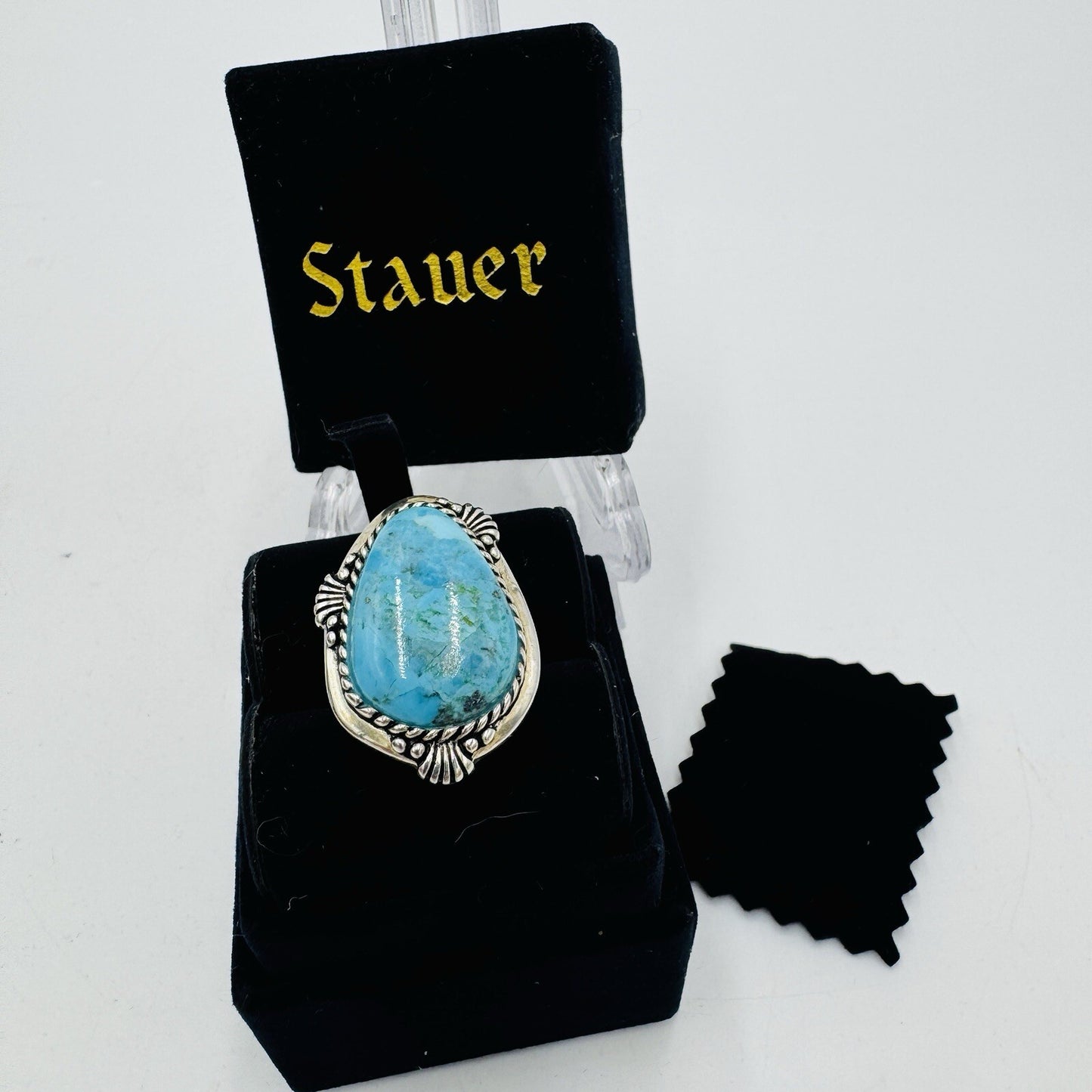 Stauer Sedona Turquoise Sterling Silver Women Ring Size 7 Arizona