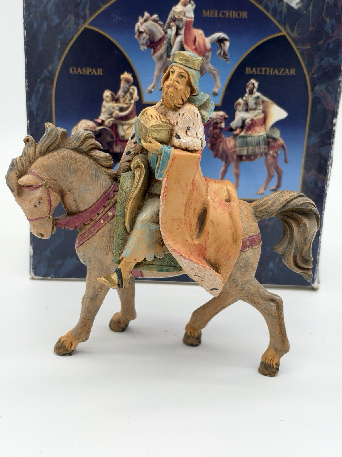 Fontanini Italy Three Kings Melchior Riding A Horse Figurine Nativity Series Box