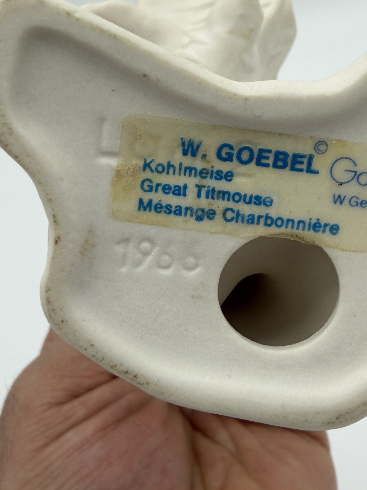 Goebel Great Titmouse White Bisque Porcelain Bird Figurine Germany Unpainted 5”