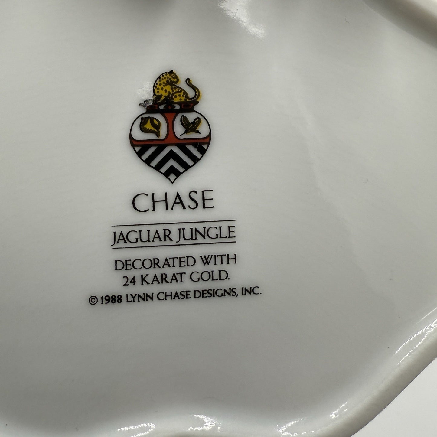 Lynn Chase Design Jaguar Jungle Porcelain Jewelry Tray Hand Painted