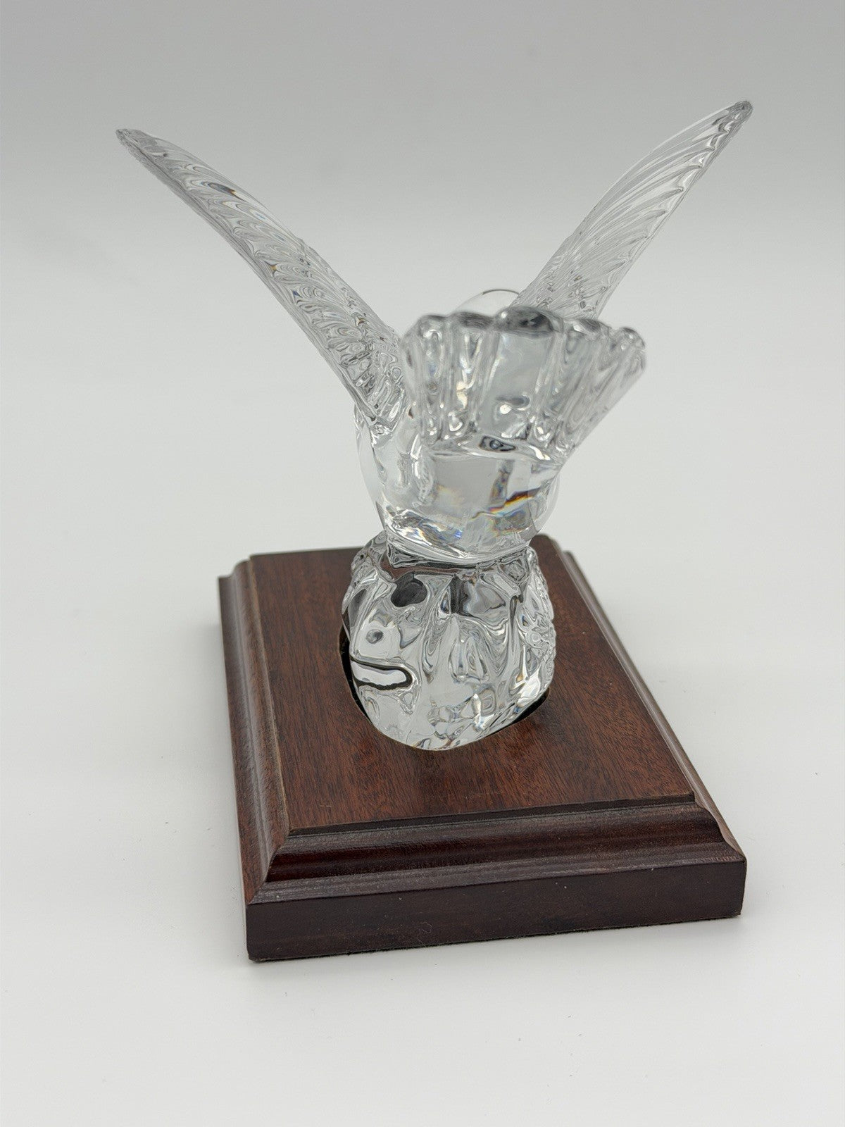 Waterford Crystal Collectors Society NIGHTINGALE Bird Figurine Wood Base