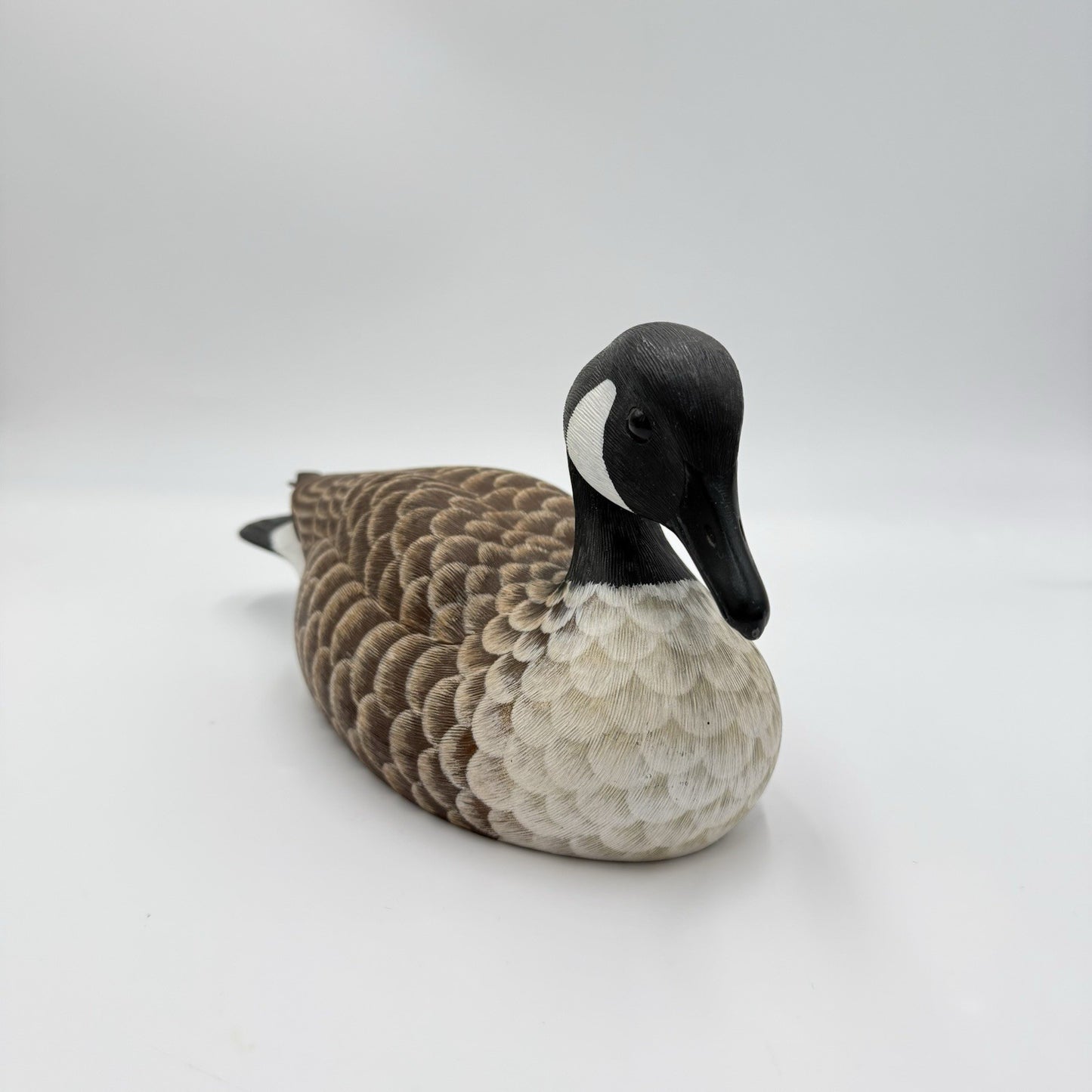 Vintage Folk Art Signed Jeffrey J. Eby Carved Wooden Goose Decoy 6”x12” Painted