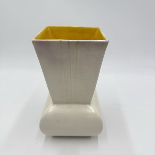 Vintage Red Wing Pottery Two Colors Vase #722 Yellow Beige 7.5”H MCM