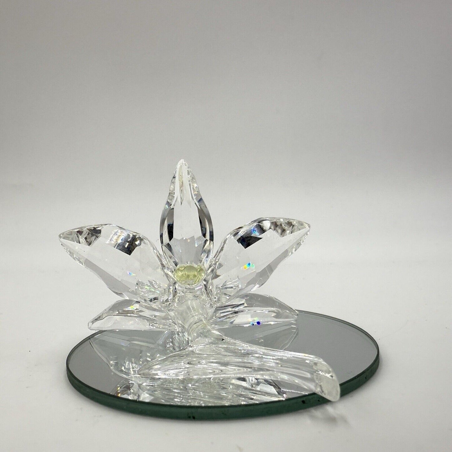 Swarovski Silver Crystal The Orchid Yellow Center Figurine #7478 Austria