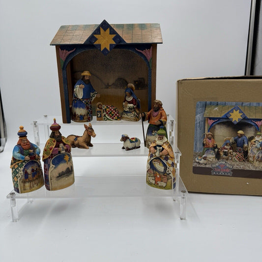 Jim Shore 10 Piece Nativity Set Joy To The World Heartwood Creek Mini 4” Box