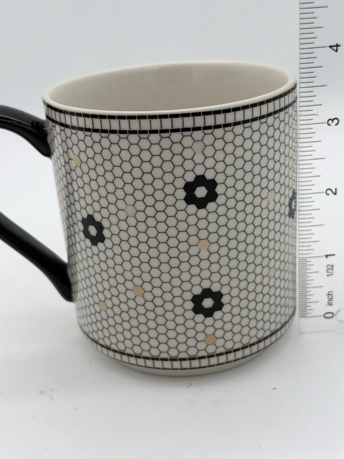Anthropologie BISTRO TILED MARGOT Mug Cup Tea Coffee Monogrammed Letter R