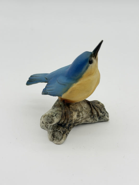 Rare Tay Porcelain Italy Giuseppe Tagliariol Blue Bird On Branch 2.5” Figurine