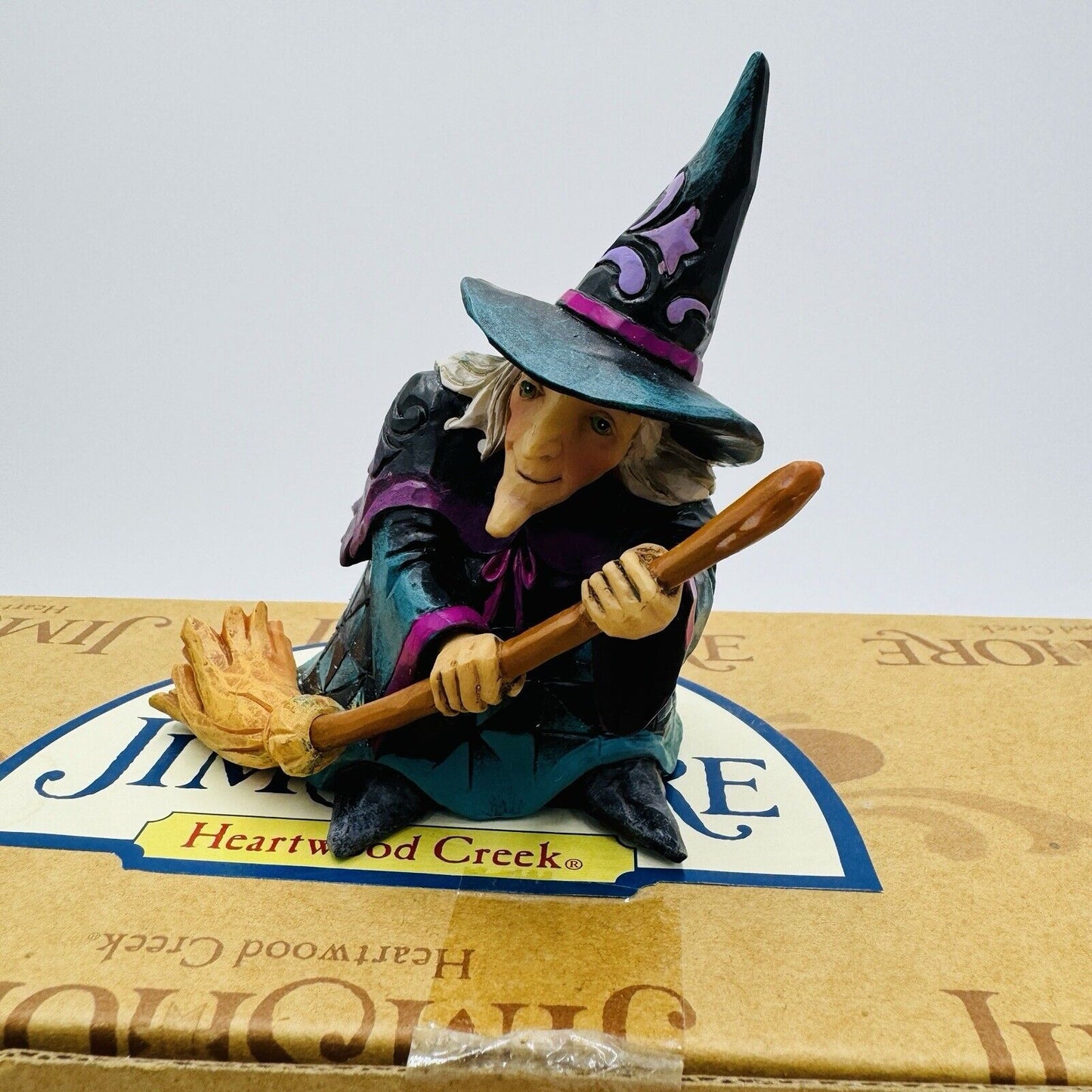 Jim Shore Halloween Wicked Salem Witch Black Cat Ghost Lot 4” Figurines