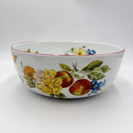 Rare Royal Worcester Ashford Red Trim 10" Large Salad Serving Bowl Porcelain UK