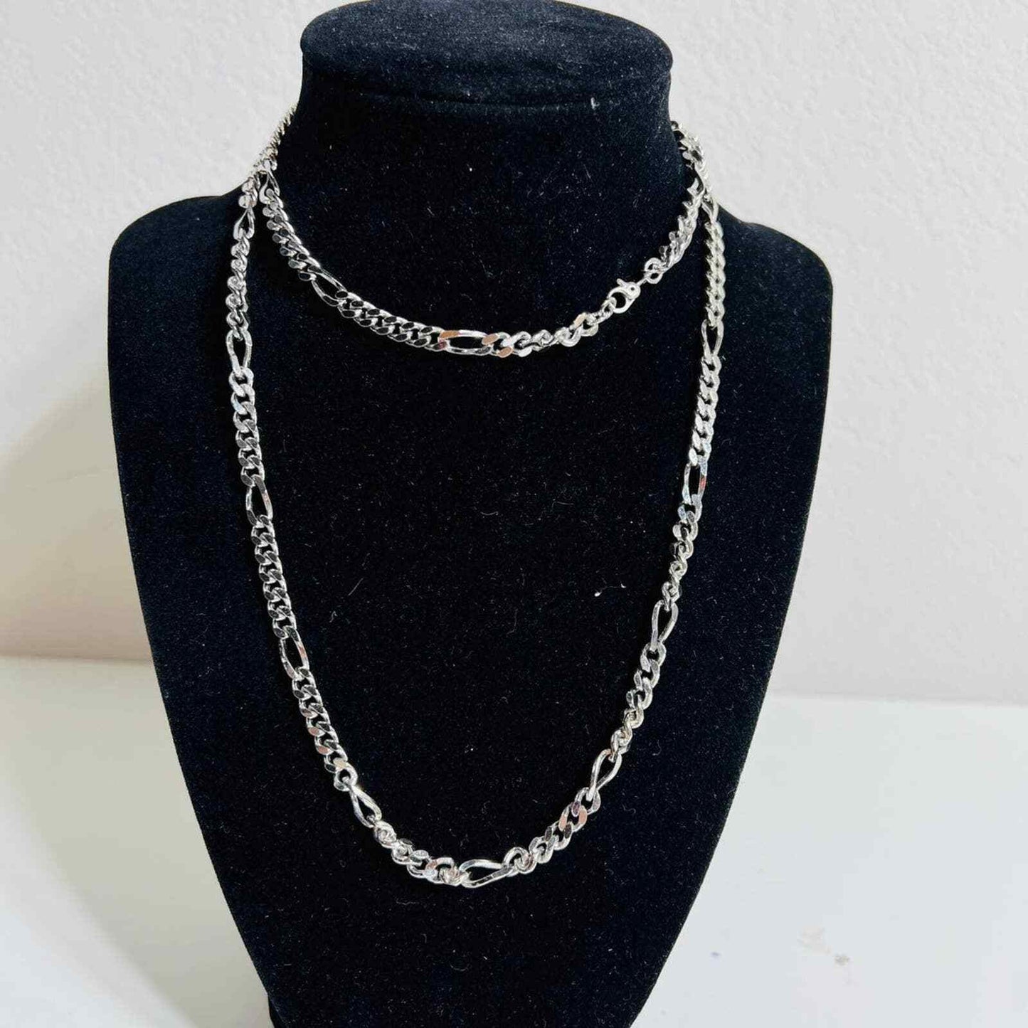 Monet Jewelry Womens Necklace Figaro Silver Tone Chain 30" Long Fashion Costume