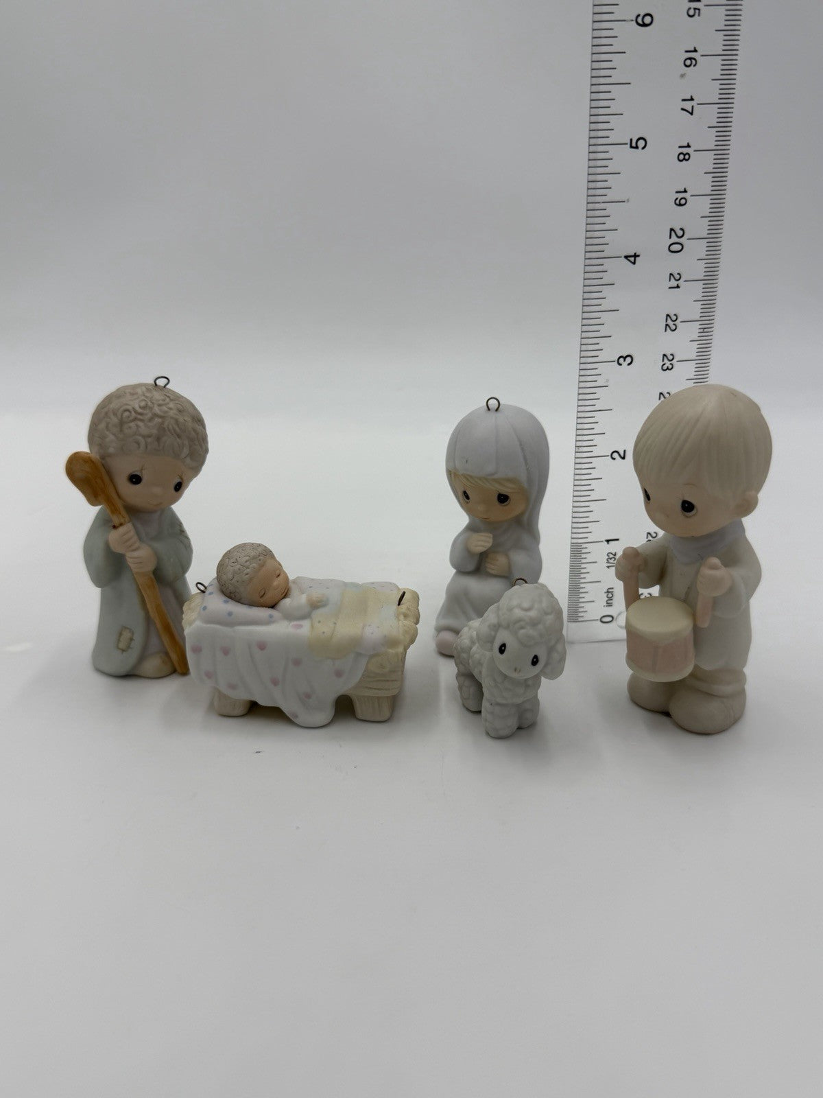 Precious Moments Enesco Miniature Nativity Christmas Ornaments Porcelain