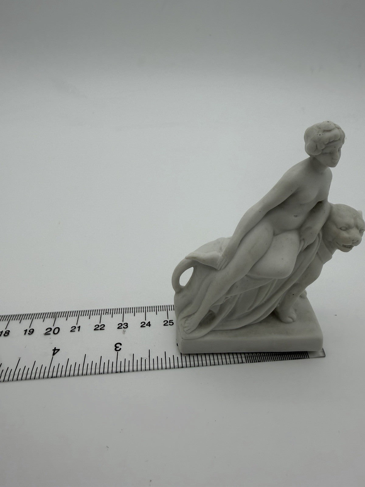Vtg Ariadne Riding Panther Figurine White Bisque Miniature Figurine Germany 6555