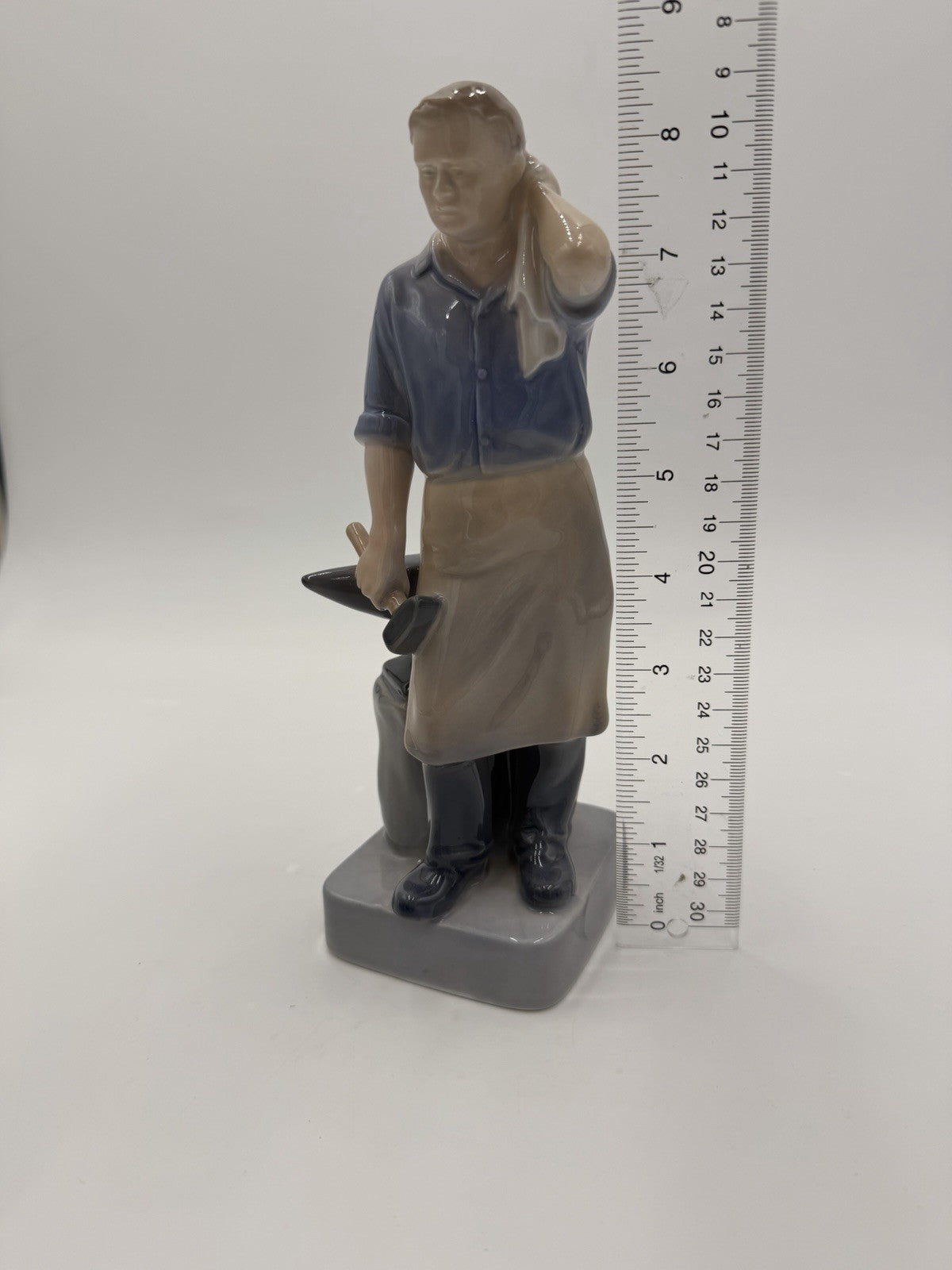 Royal Copenhagen Denmark Porcelain BLACKSMITH #4502 Figurine 8”H Vtg