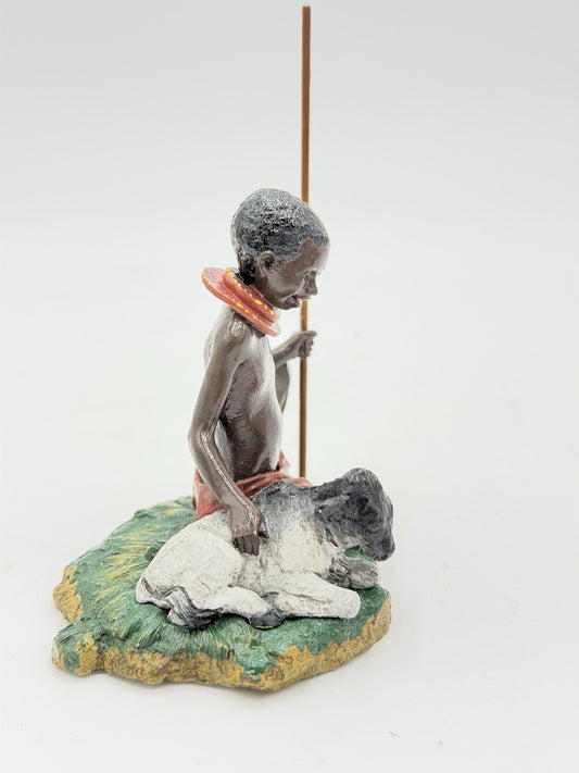 Franklin Mint 1977 Children Of The World Kenya Boy Fine Pewter Figurine