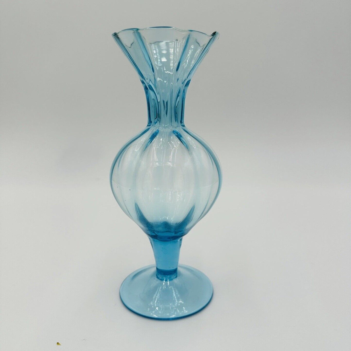 Bud Vase Napoleone Martinuzzi in the Manner of Blown Glass Blue Aqua Decor