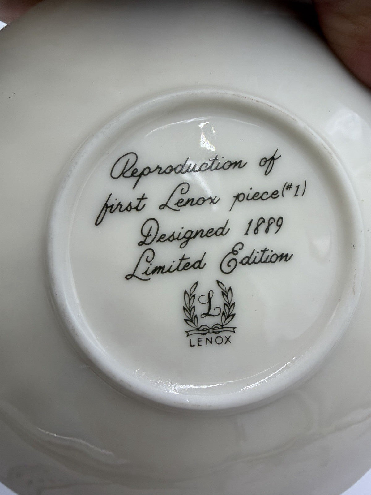 Lenox USA Hawthorne Reproduction 1889 1st Lenox Demitasse Cup & Saucer Set