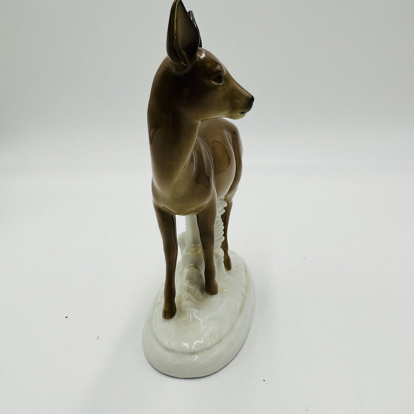 Gerold Deer Figurine Porcelain Bavaria Germany Glossy Brown Vintage Porzellan