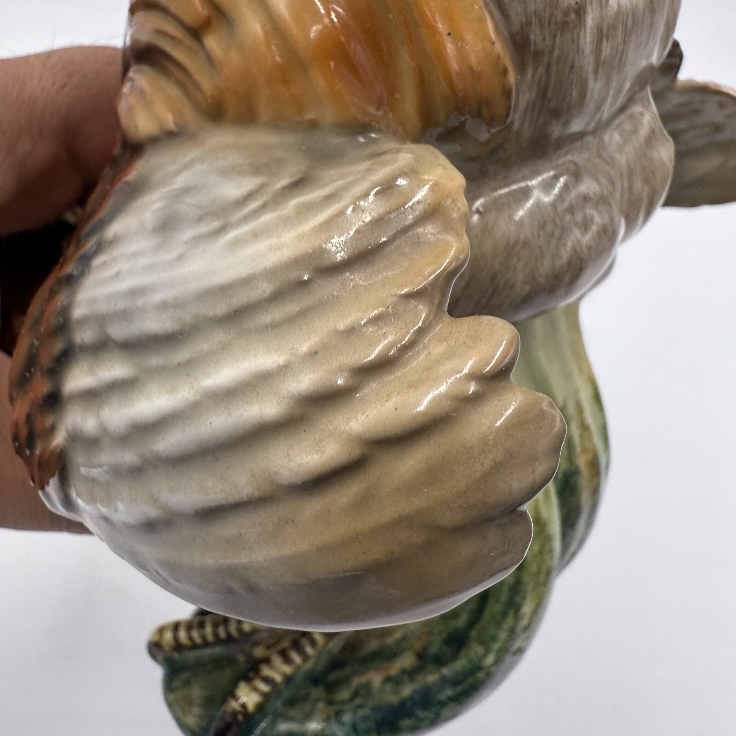 Large Algora Porcelain C.Martinu Hand Painted Rooster Figurine Spain Vintage 11"