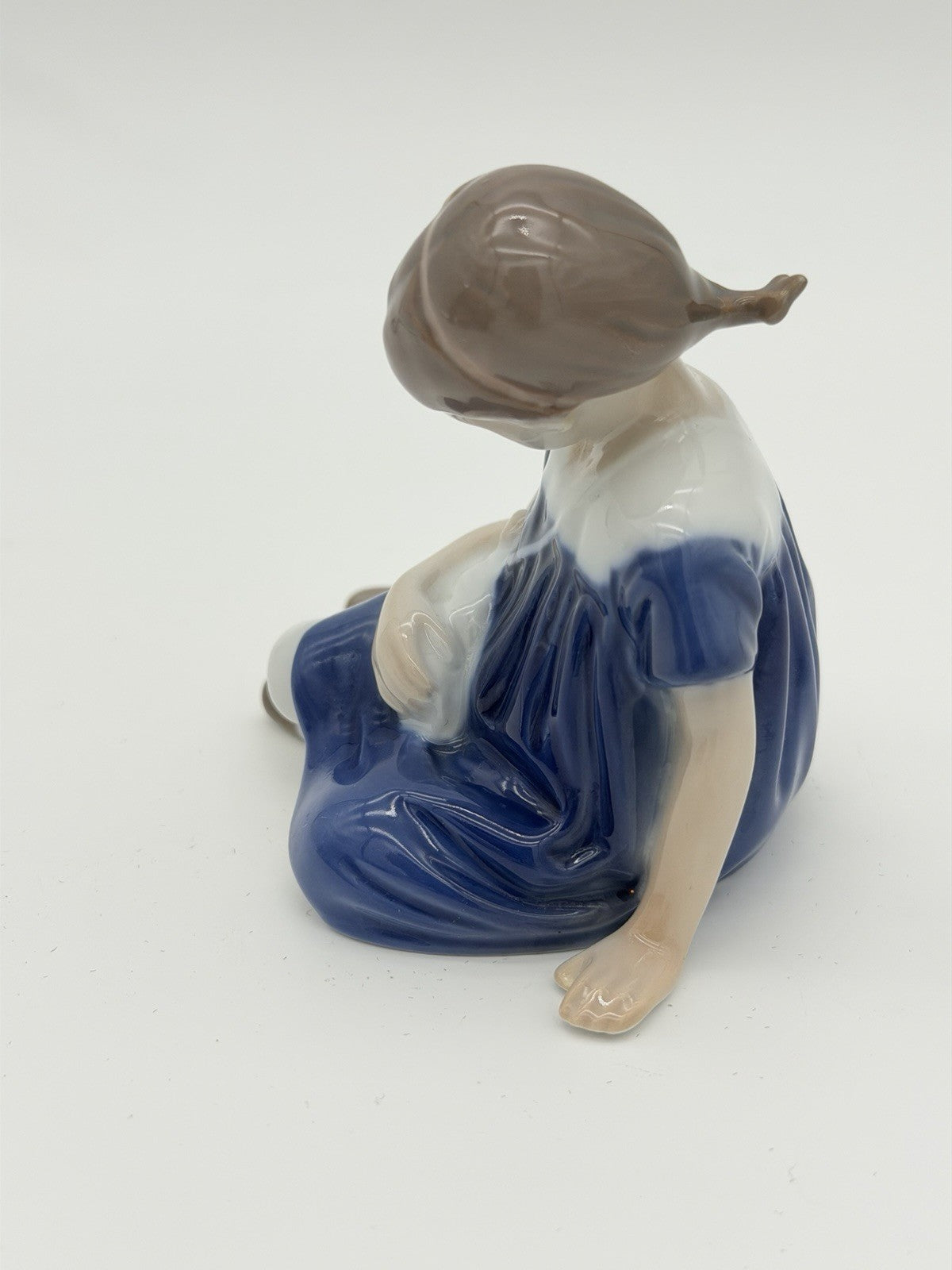Royal Copenhagen Bing Grondahl B&G Little Girl w/Doll Porcelain Figurine Demark
