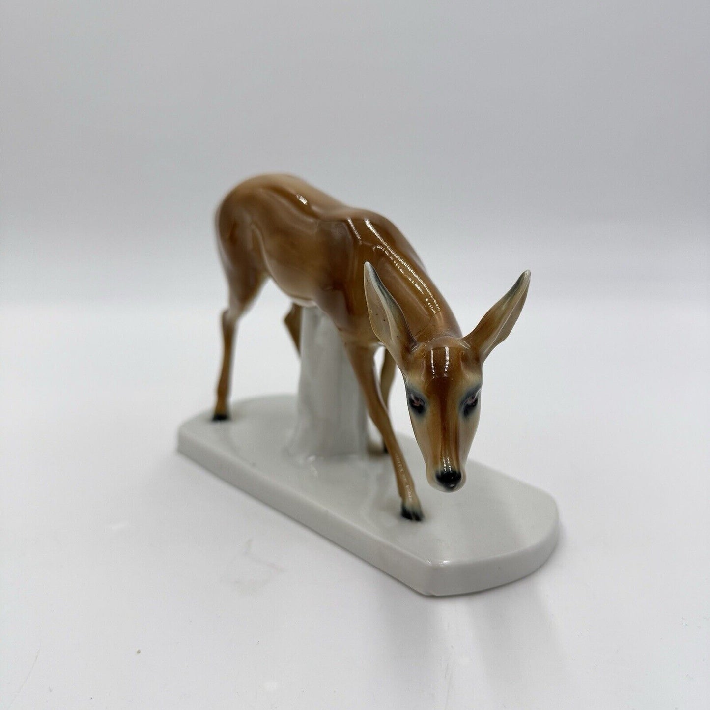 Hummel Incised Stamped Crown Porcelain 1935 Glazed Deer Figurine Antique Germany