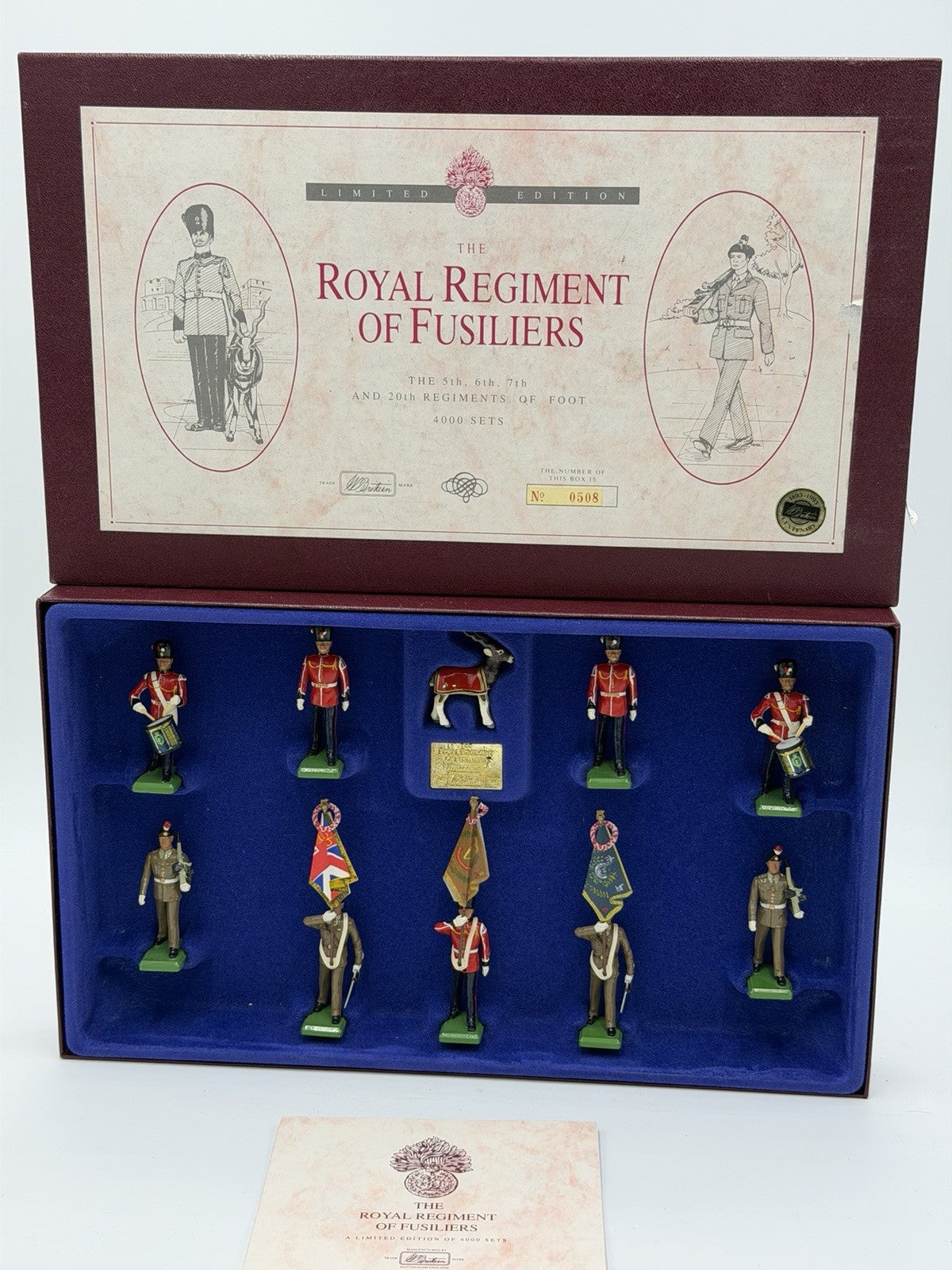 Britains Royal Regiment of Fusiliers 10 Metal Toy Soldiers 1986 NIB /COA