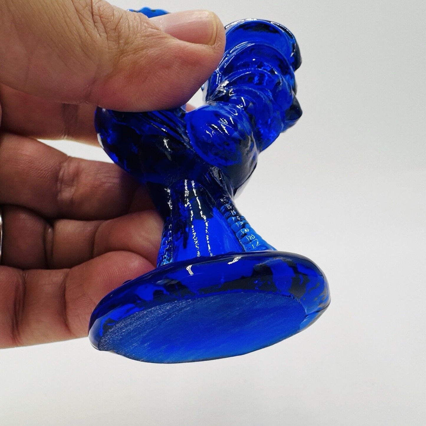 Westmoreland Art Glass Cobalt Blue Rooster Figurine 4” Vintage MCM