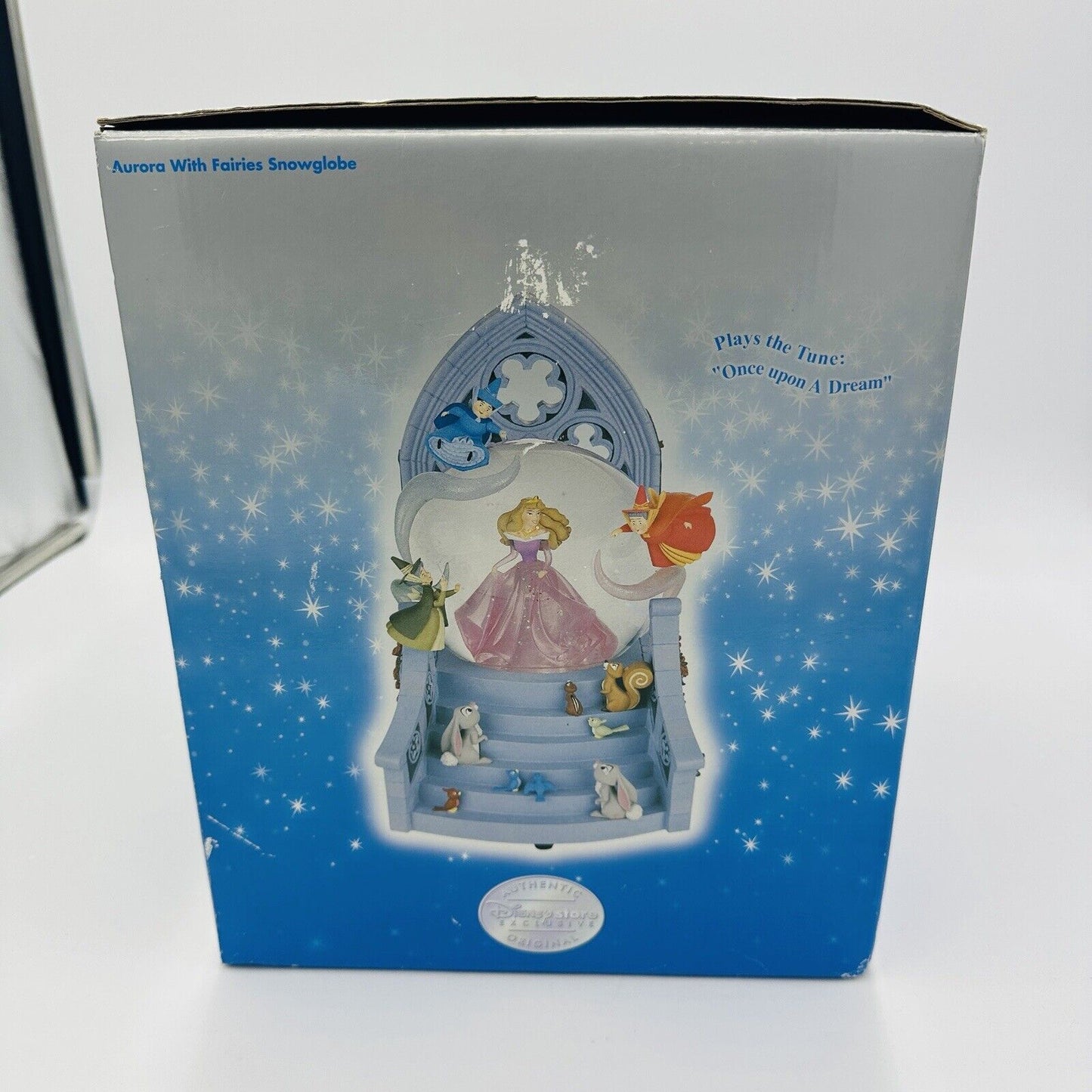 Disney Store Snow Globe Aurora with Fairies Once Upon A Dream Song Works W/box