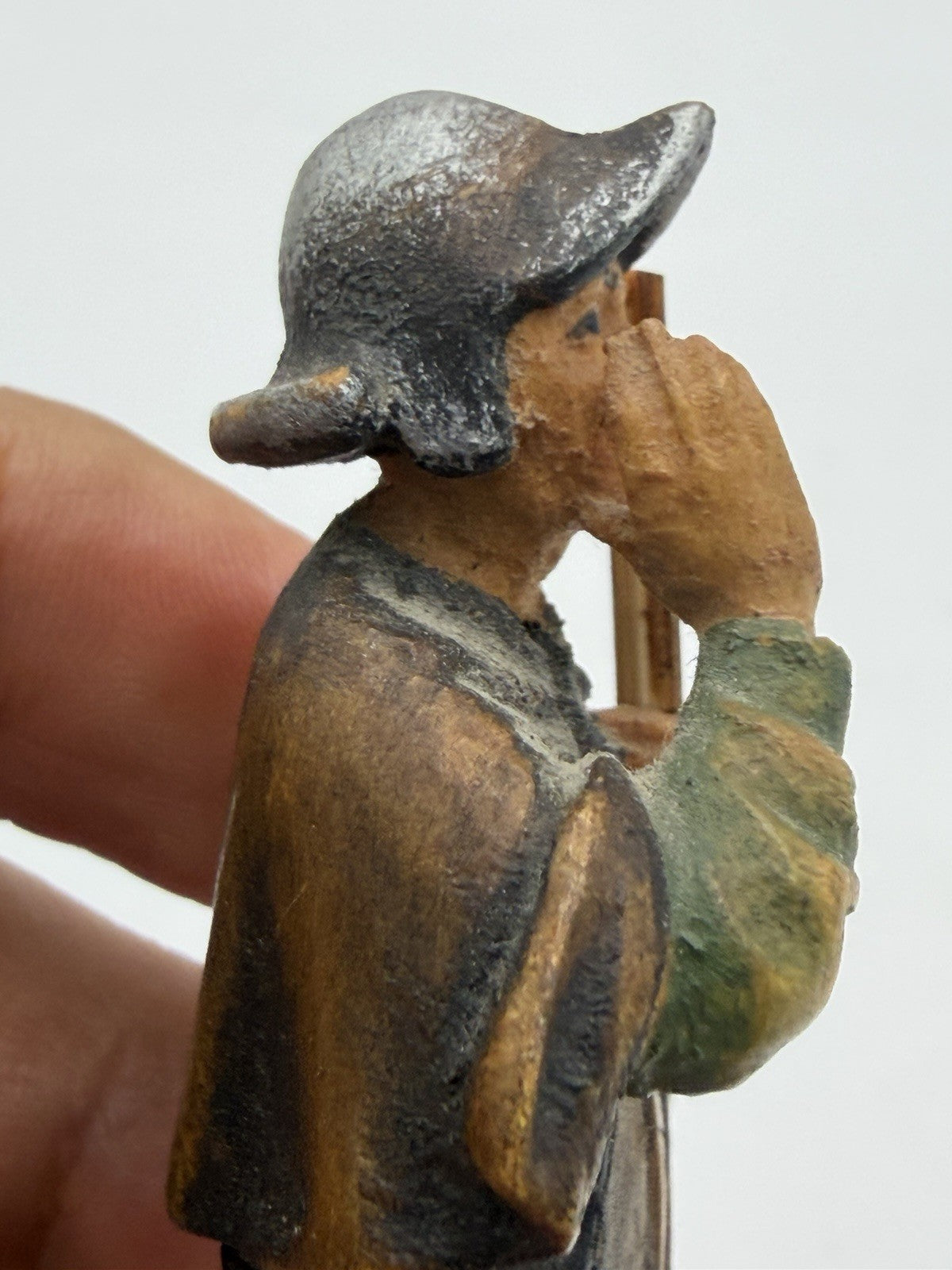 Anri Italy Folk Art  Night Guard 4”H Figurine Wood Hand Carved Vintage Rare