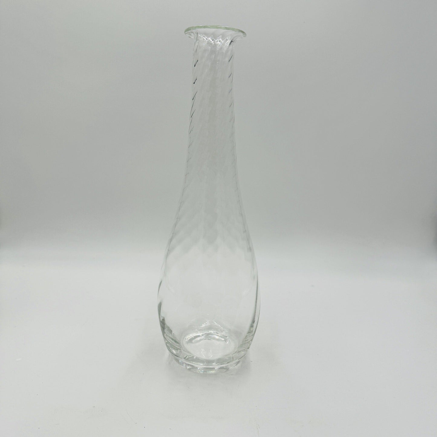 Villeroy & Boch Crystal Glass Swirl Flower Vase Tall 13in Serveware
