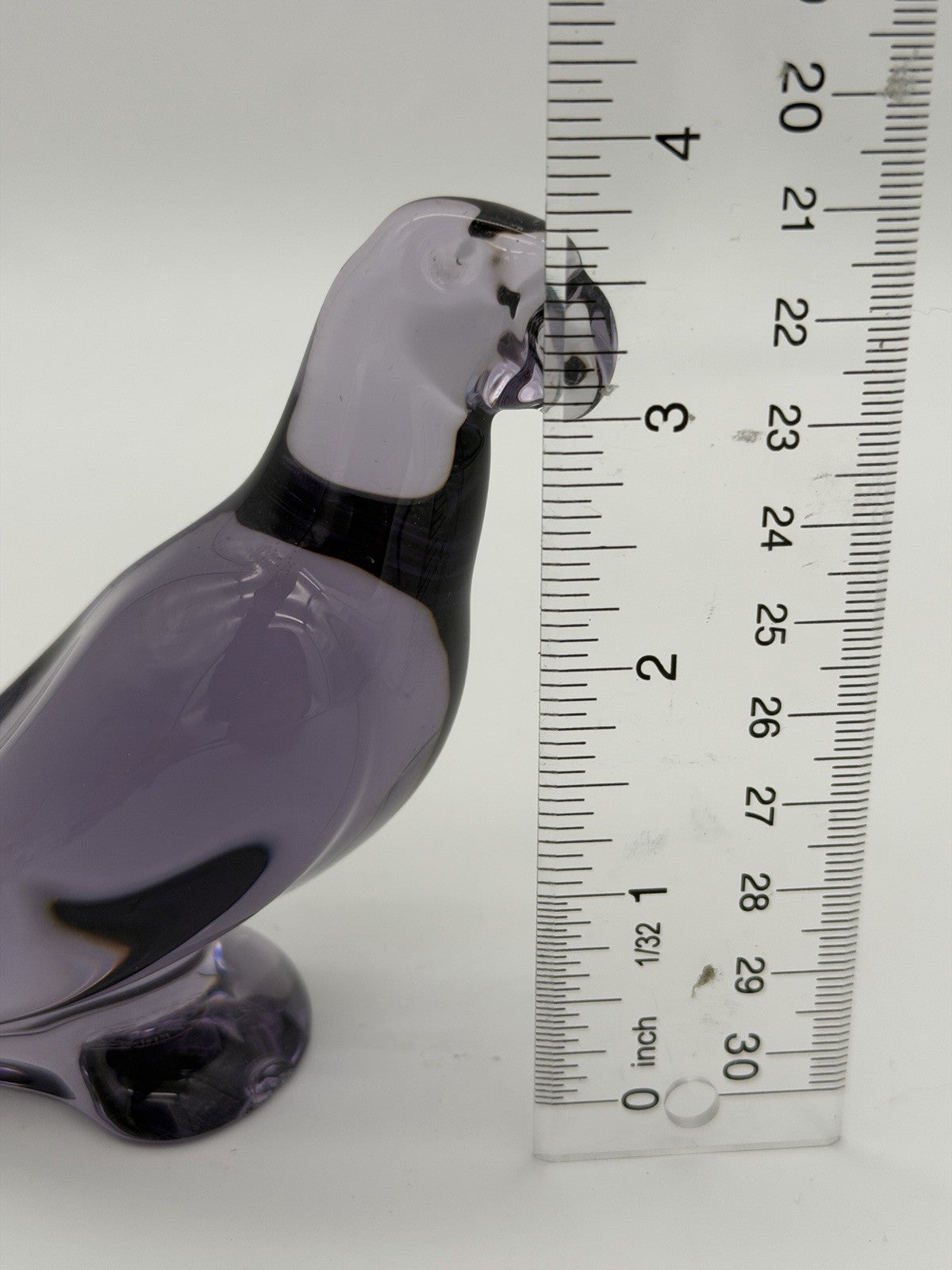 Baccarat Crystal Amethyst Purple Parrot Bird Figurine Signed (flawed)
