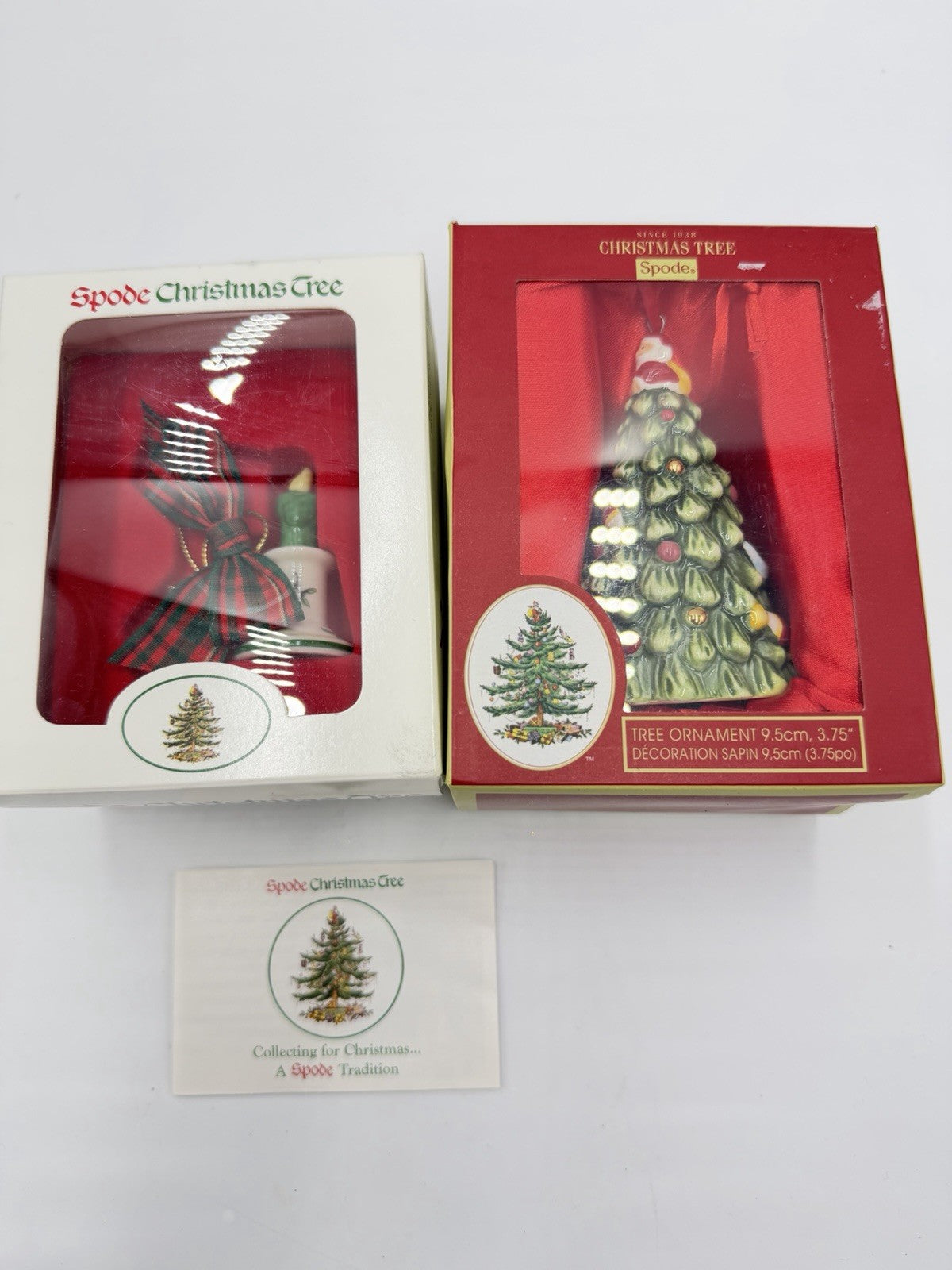 Spode Christmas Tree Porcelain Ornaments Figurines Tree & Candle Stick Ornament