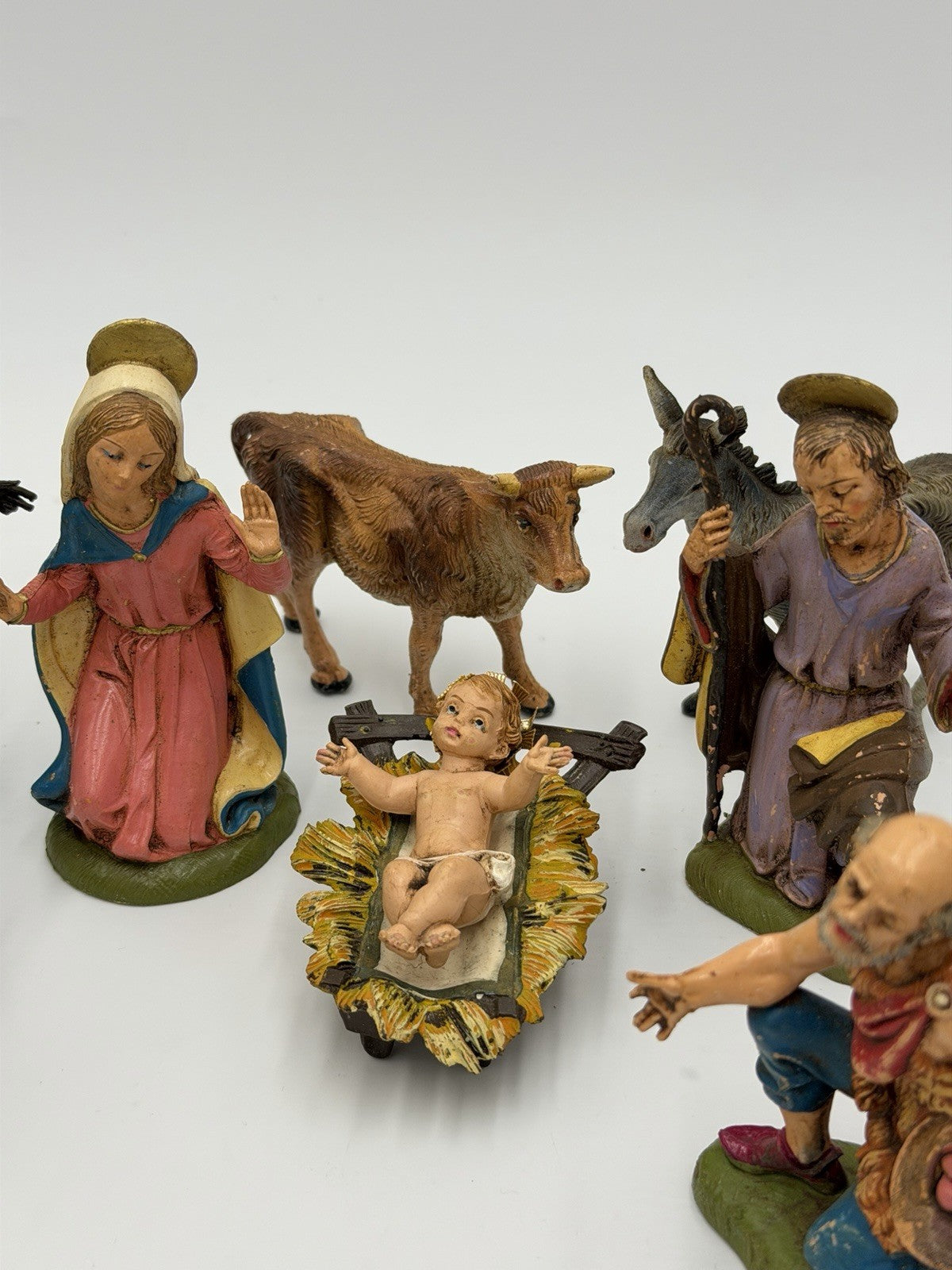 Vintage Depose Italy PVC Nativity Set 22 Pieces Mary Joseph Jesus Wise Men