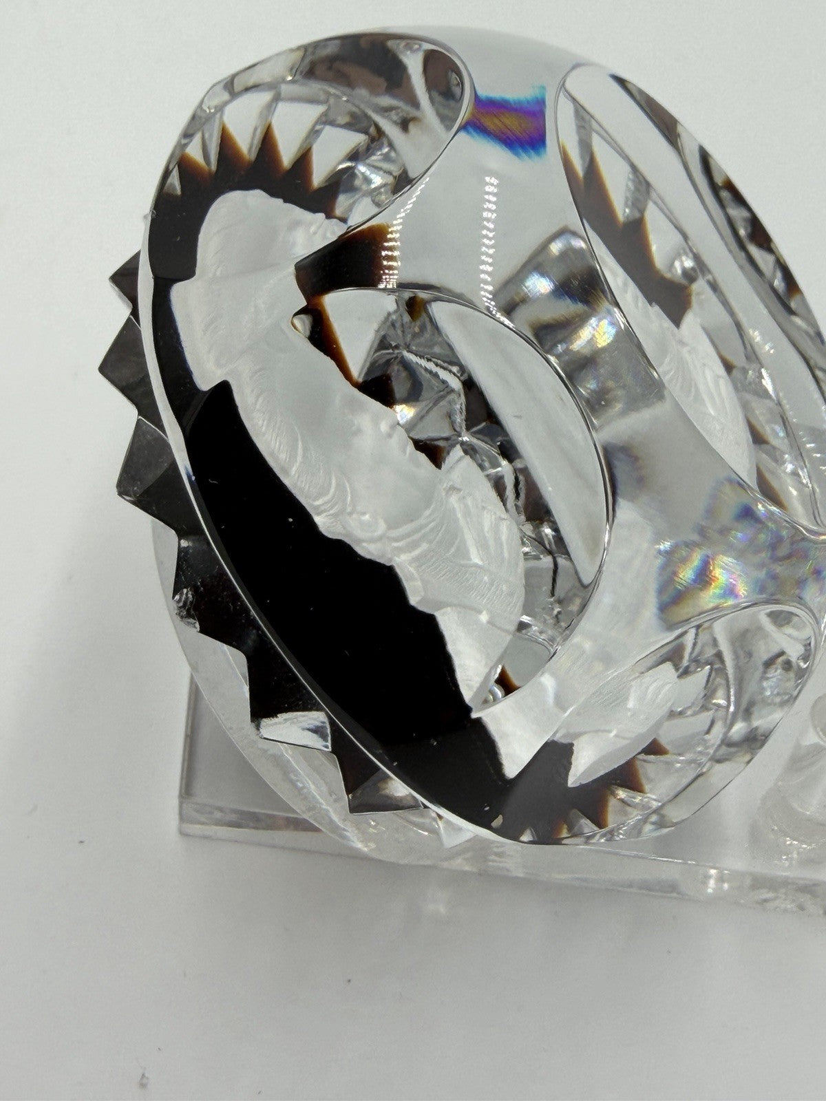 Baccarat France Crystal JAMES MONROE Sulphide Paperweight Ruby Red Faceted