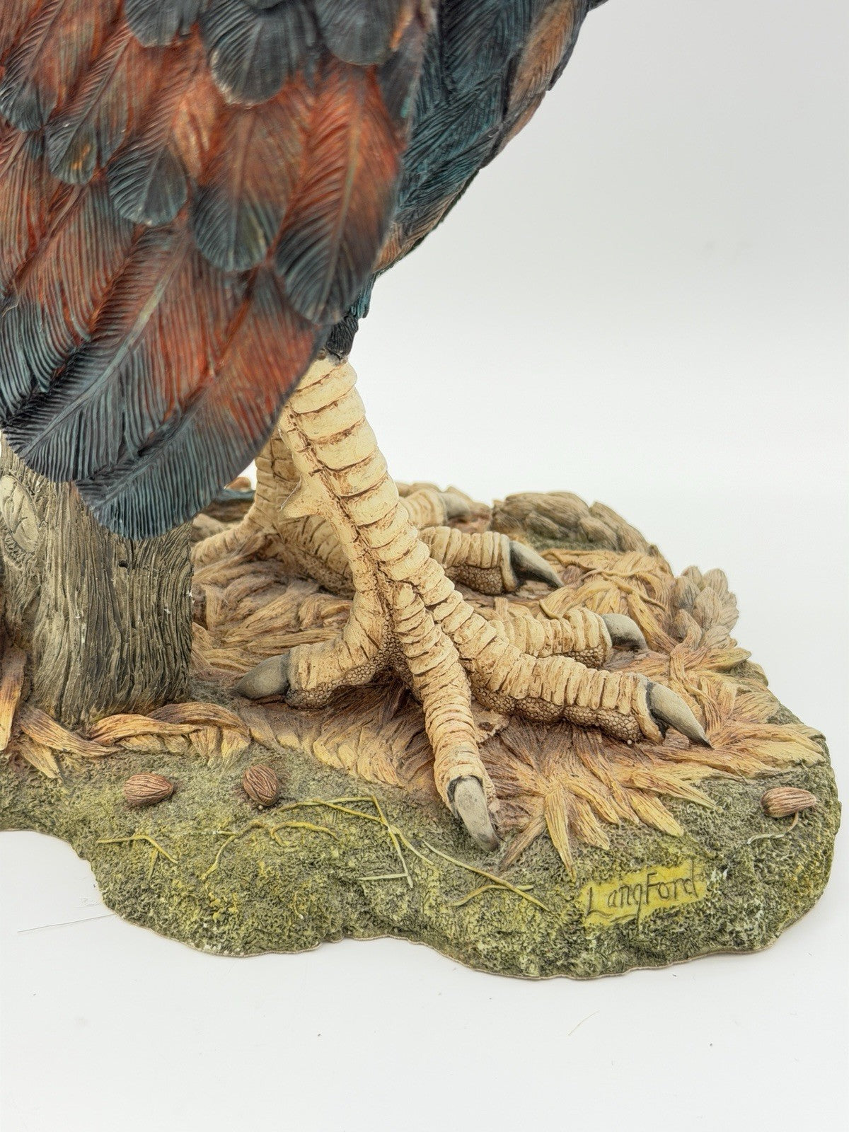 Huge Country Artists England Hand Painted Signed Rooster Sculpture 17”H