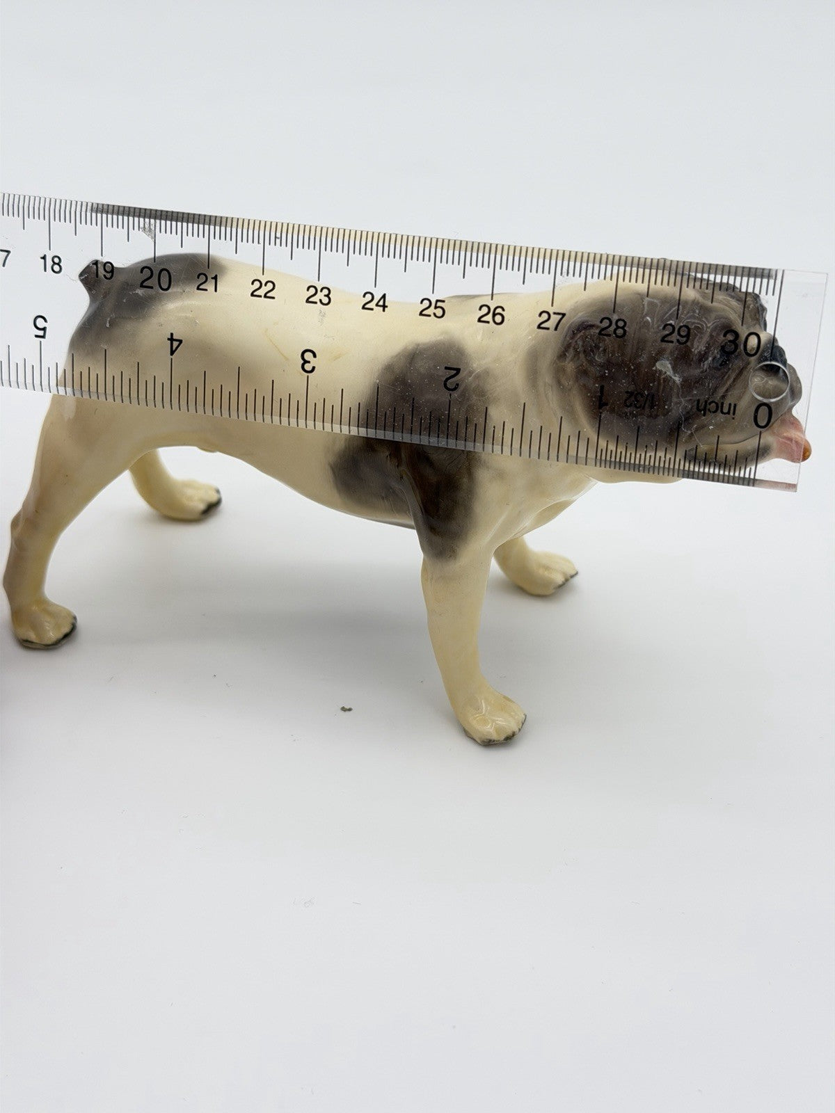 Vintage Mortens Studio Bulldog Figurine W/ Original Sticker Dog Ceramic Painted