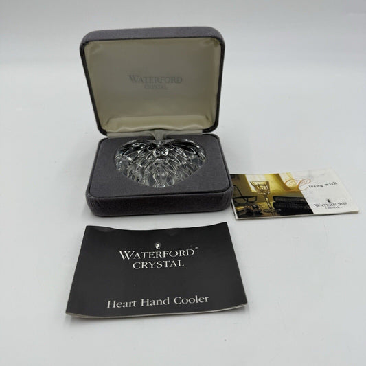 Waterford Crystal Heart Heart Hand Cooler Sculpture Paperweight Office Decor Box