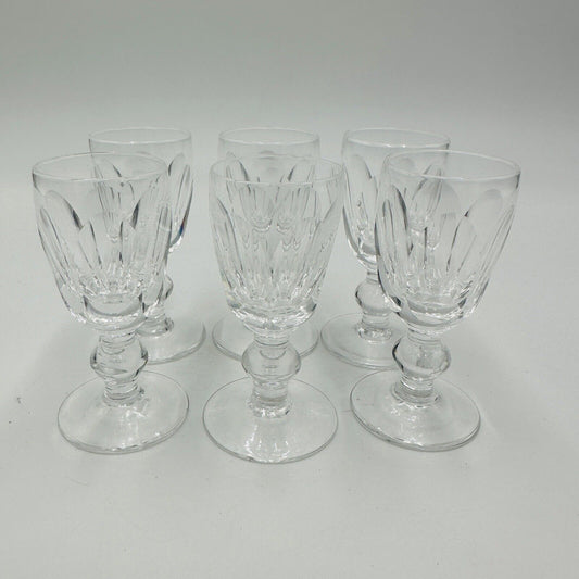 Waterford Crystal Glasses Cordial Kathleen Cut 6 piece Set 3.1in Small Ireland