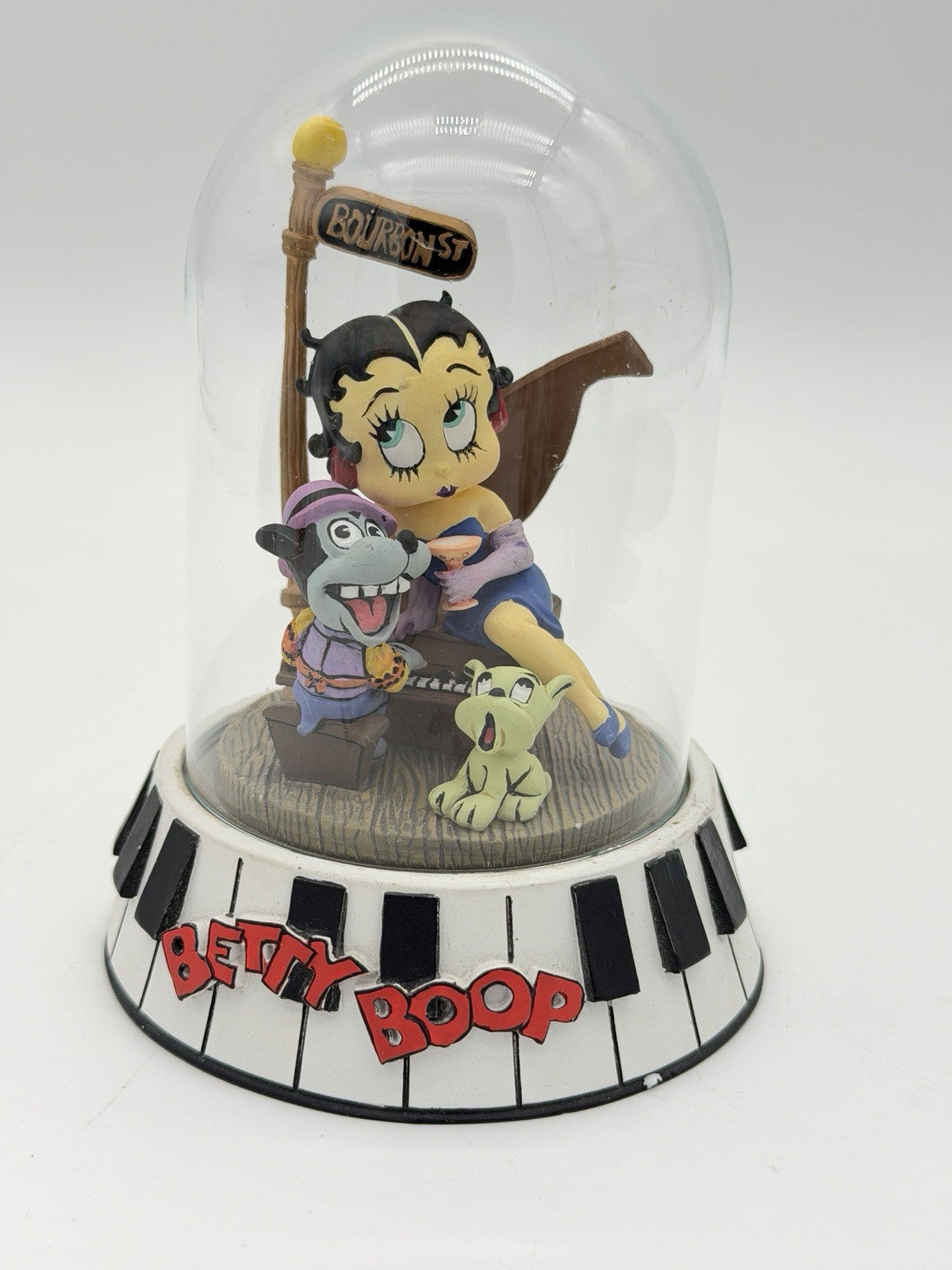 Franklin Mint Betty Boop BOURBON STREET Glass Dome 1995 Figurine 5” Vintage