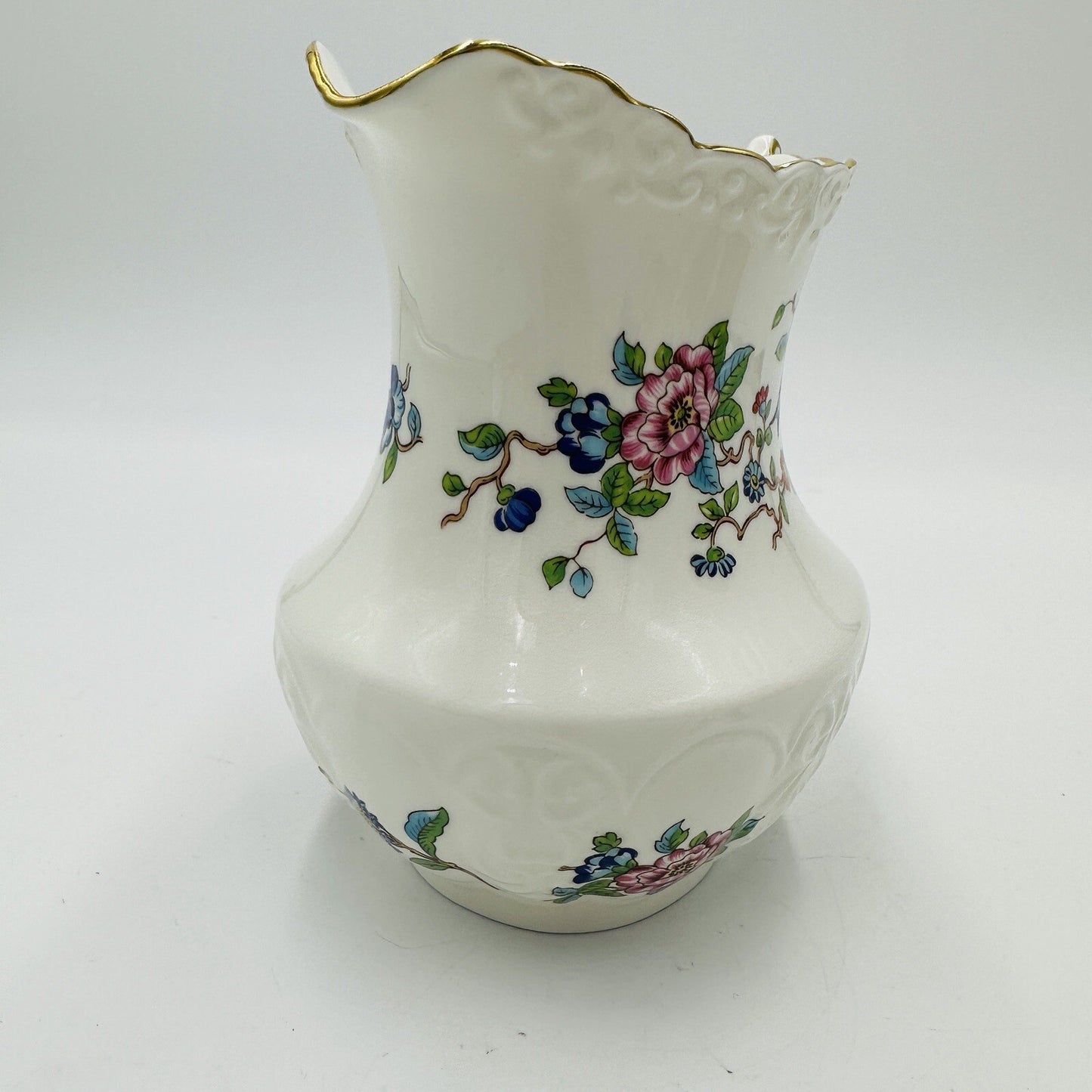 Aynsley Pitcher Porcelain Pembroke Floral 6in H 18th Century Design Large