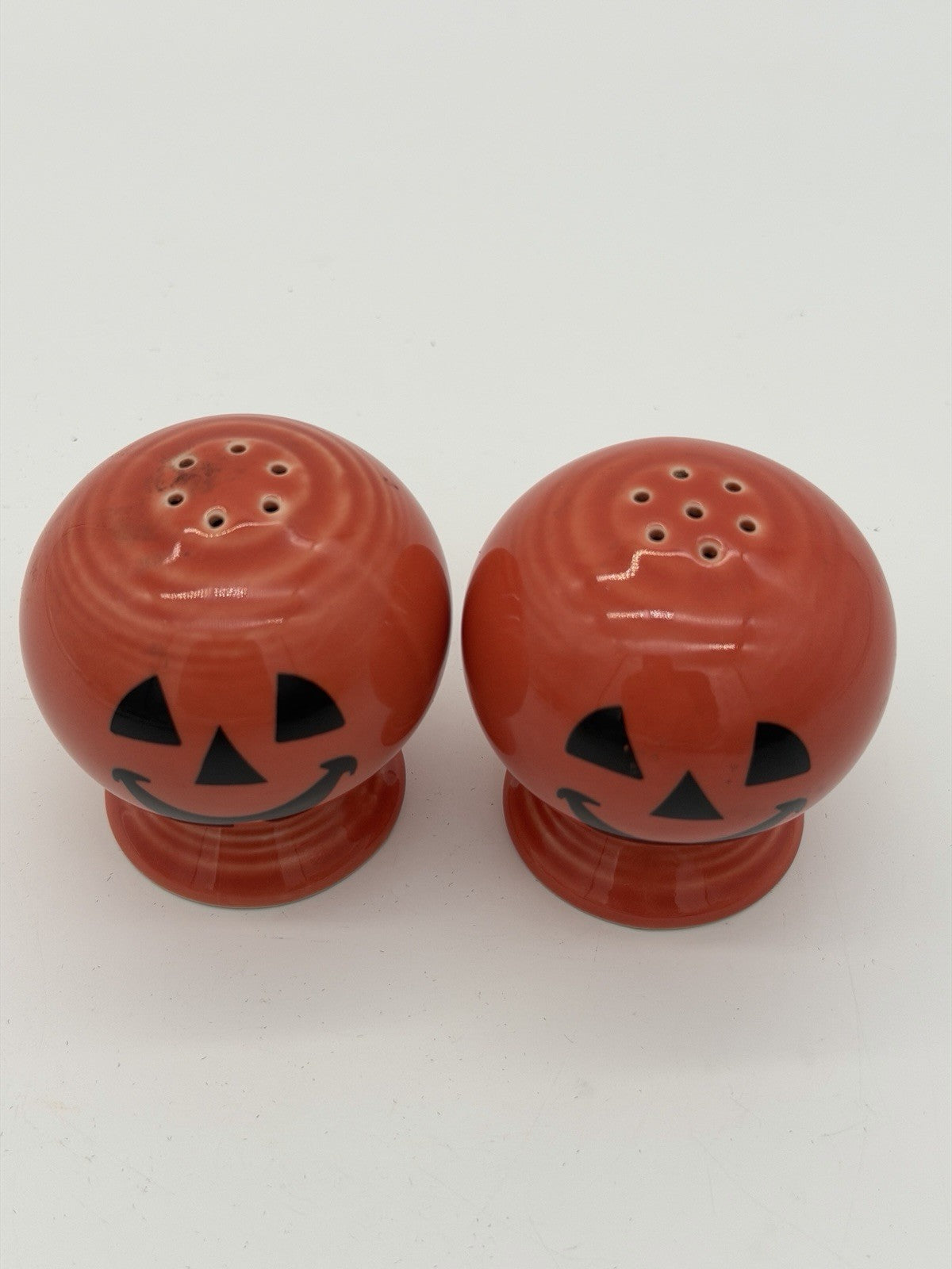 Fiesta Halloween Happy Pumpkin Jack-O-Lantern Orange Salt & Pepper Shakers