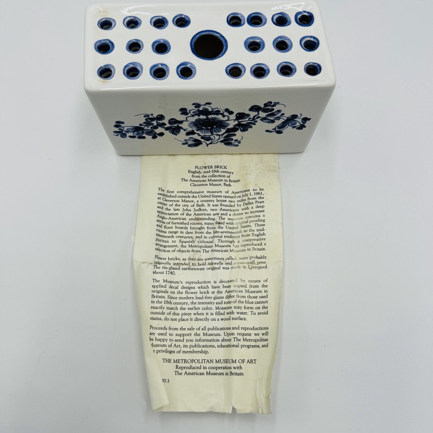 Antique Flower Brick English Mid-18th century Porcelain Floral Documentation