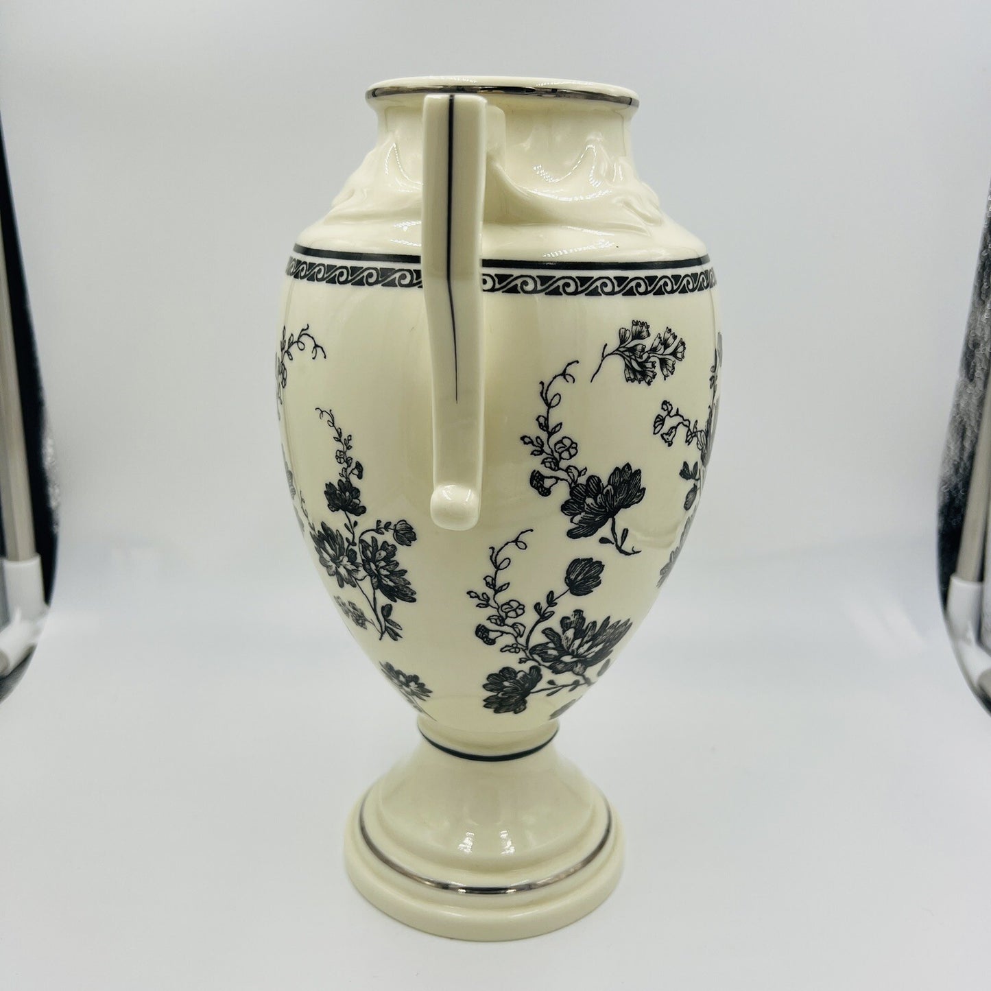 Lenox Urn Vase Porcelain 2002 Floral Elegance Handles Large Home Decor 9in
