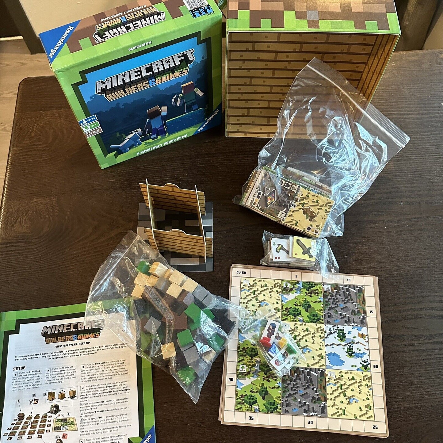 Ravensburger Minecraft Builders & Biomes Strategy Board Game Family 2-4 Players