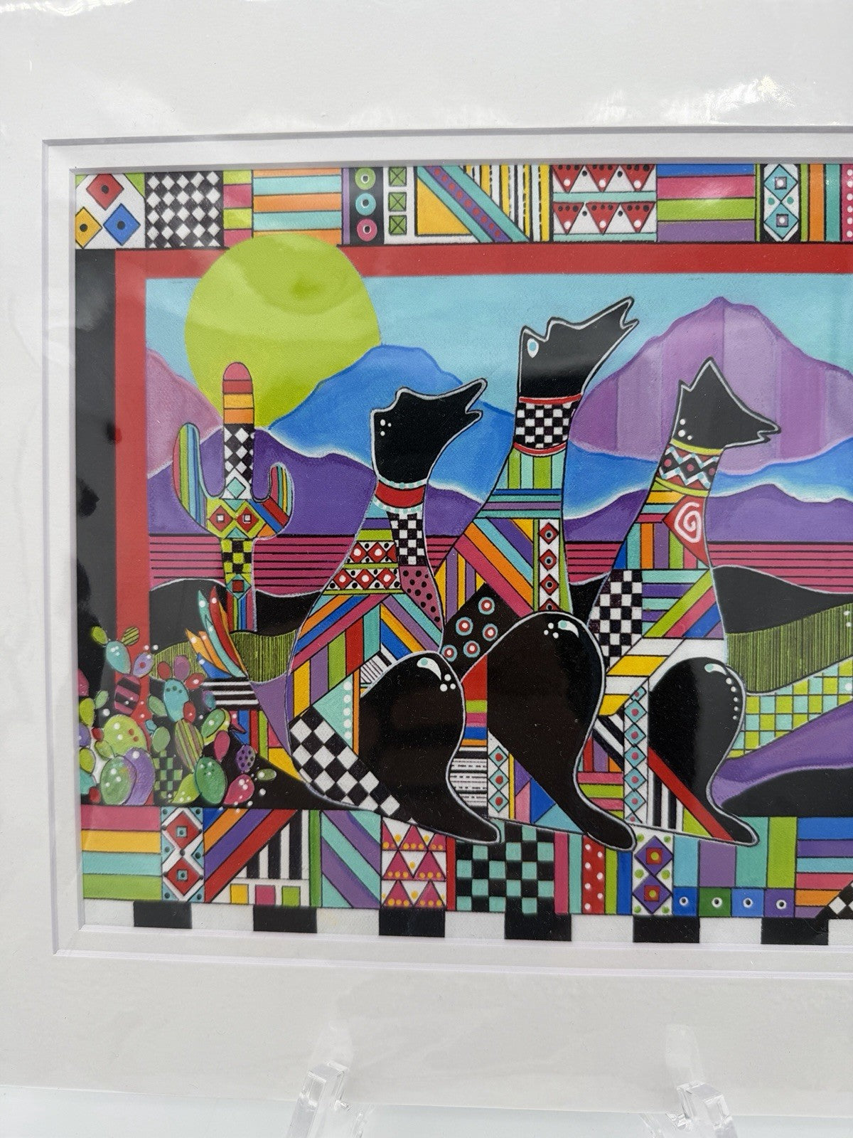 Jonna James Fine Art Desert Dawgs Archival Print Matted 10x7 Signed Vintage